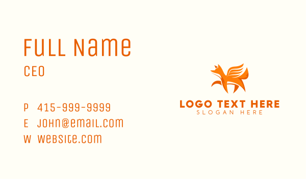 Business Fox Fly  Business Card Design Image Preview