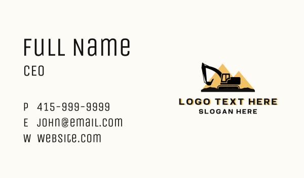 Excavator Construction Industrial Equipment Business Card Design Image Preview