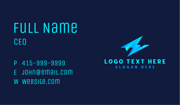 Plane Lightning Delivery Business Card Design Image Preview