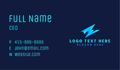 Plane Lightning Delivery Business Card Image Preview