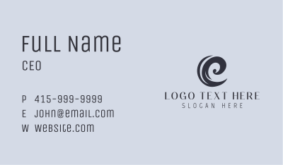 Creative Swirl Letter C Business Card Image Preview