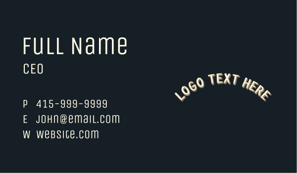 White Retro Wordmark Business Card Design Image Preview