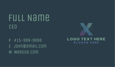 Modern Glitch Letter X Business Card Image Preview