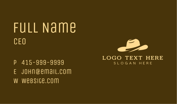 Cowboy Fashion Hat Business Card Design Image Preview