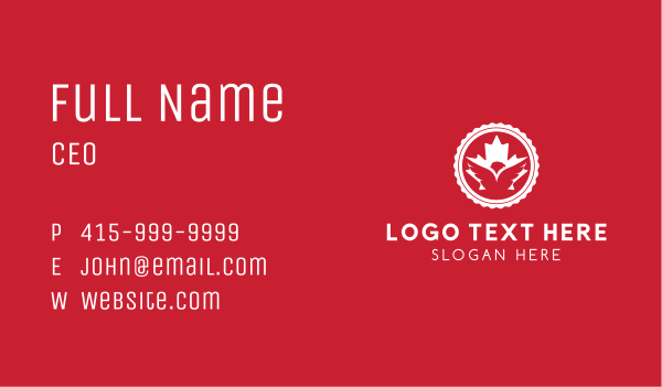 Canadian Leaf Eagle Badge Business Card Design Image Preview