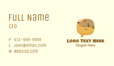 Brown Pet Dog Chat Business Card Image Preview