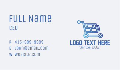 Tech Store Shopping Cart  Business Card Image Preview