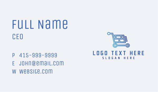 Tech Store Shopping Cart  Business Card Design Image Preview