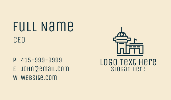 Simple Airport Building Business Card Design Image Preview