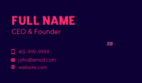 Glitch Neon Wordmark Business Card Image Preview