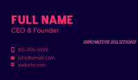 Glitch Neon Wordmark Business Card Image Preview