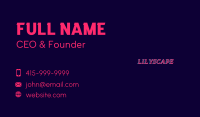 Glitch Neon Wordmark Business Card Image Preview