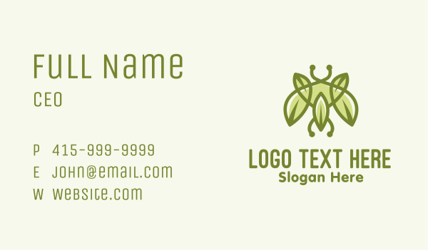 Green Bug Leaf Business Card Design Image Preview