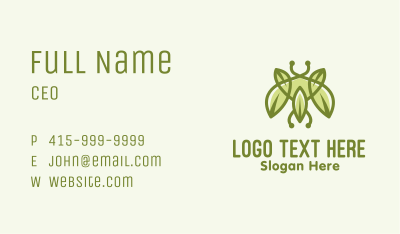 Green Bug Leaf Business Card