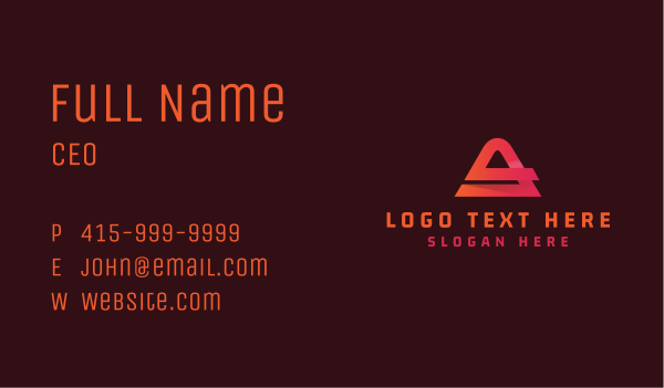 Generic Startup Letter A Business Card Design Image Preview