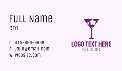 Violet Martini Glass  Business Card Image Preview