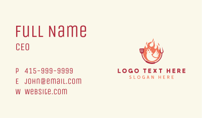 Flaming BBQ Chicken Business Card Image Preview