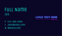 Neon Sign Wordmark Business Card Image Preview