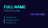 Neon Sign Wordmark Business Card Design