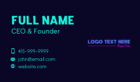 Neon Sign Wordmark Business Card Preview