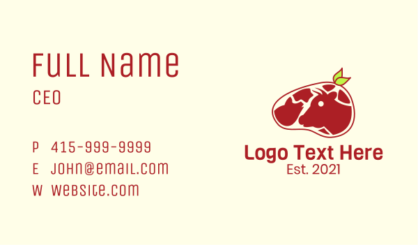 Organic Beef Meat Business Card Design Image Preview