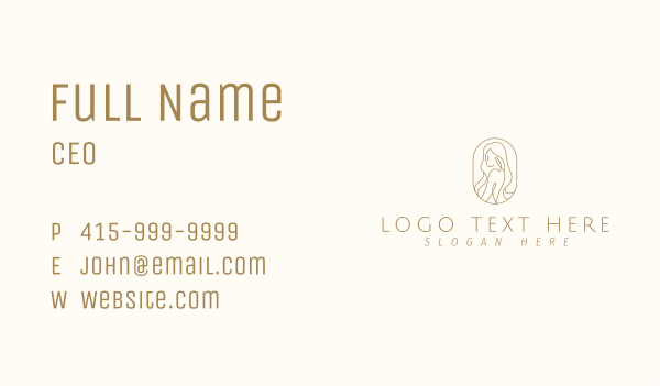 Minimalist Girl Outline Business Card Design Image Preview