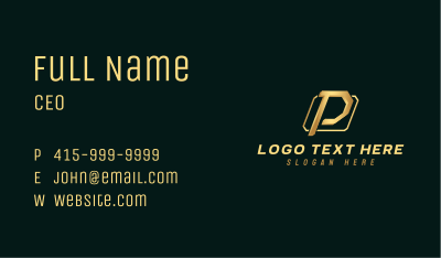 Deluxe Industrial Letter P Business Card Image Preview