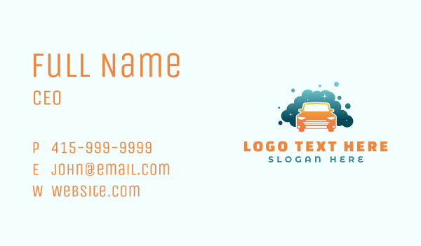 Car Wash Bubbles Business Card Design Image Preview