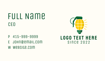 Grenade Light Bulb  Business Card Image Preview