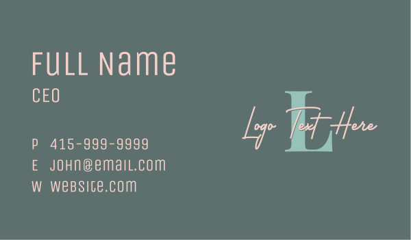 Aesthetician Initial Lettermark Business Card Design Image Preview