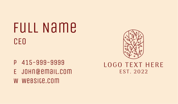 Organic Tree Lifestyle Wellness  Business Card Design Image Preview