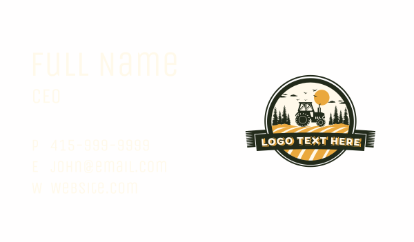 Farm Tractor Field Business Card Design Image Preview