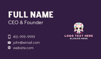 Festive Skull Moustache Business Card Image Preview