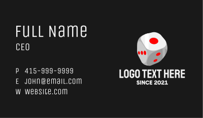 3D Dice Business Card Image Preview
