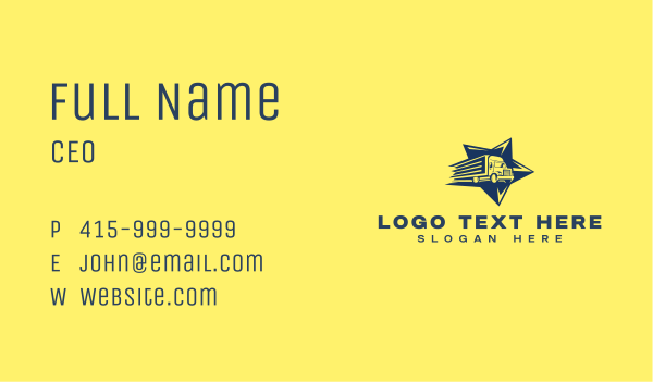 Star Truck Speed Business Card Design Image Preview