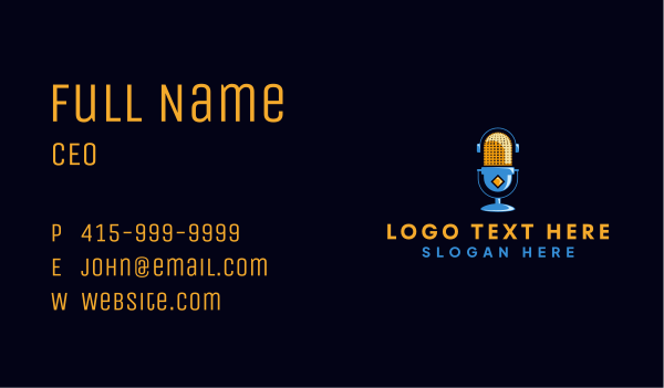 Podcast Media Entertainment Business Card Design Image Preview