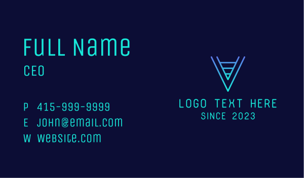 Cyber Letter V Business Card Design Image Preview