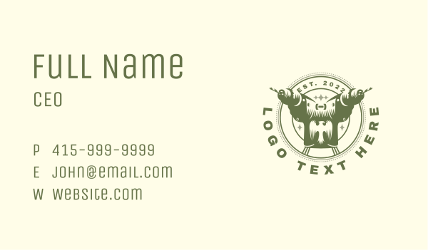 Green Phoenix Drill Business Card Design Image Preview
