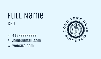 Blue Pipe Hand Wrench Business Card Image Preview