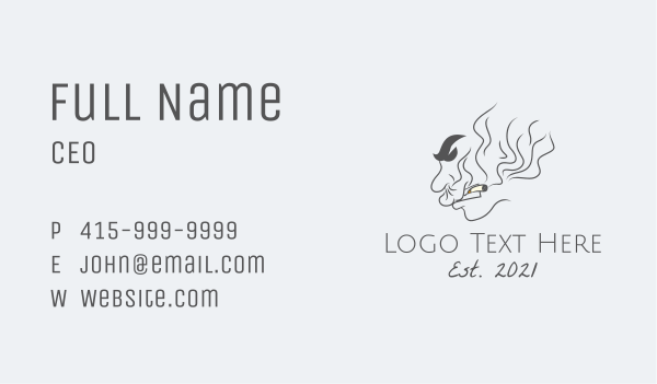 Mad Man Smoking  Business Card Design Image Preview