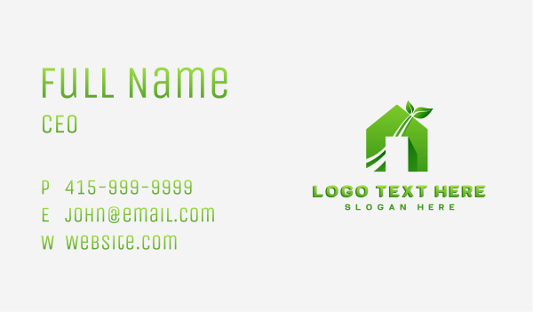 Eco Friendly Home Business Card Design Image Preview