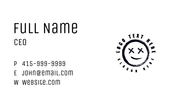 Graffiti Smiley Face Business Card Design Image Preview