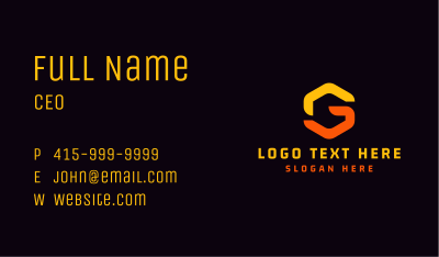 Gaming Software Letter G Business Card Image Preview