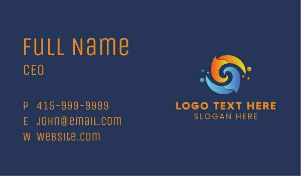 Spiral Liquid Flame Business Card Design Image Preview