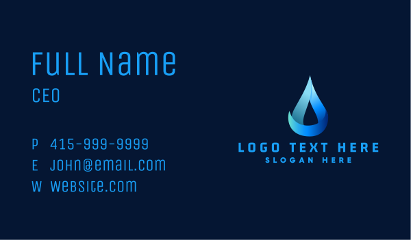 Gradient Natural Water Droplet Business Card Design Image Preview