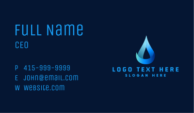 Gradient Natural Water Droplet Business Card Image Preview