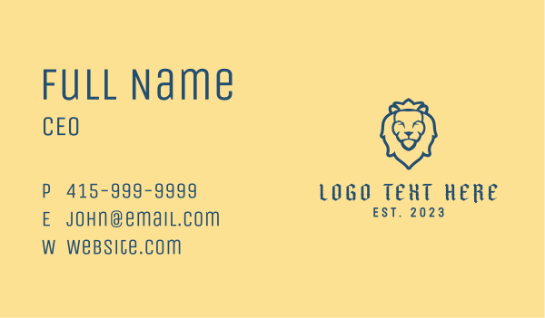 Regal Lion Head Business Card Design Image Preview