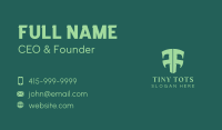 Green Shield Letter F Business Card Image Preview