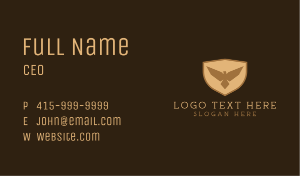 Brown Eagle Badge Business Card Design Image Preview
