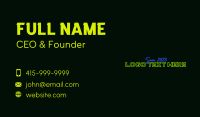 Neon Bar Wordmark Business Card Design